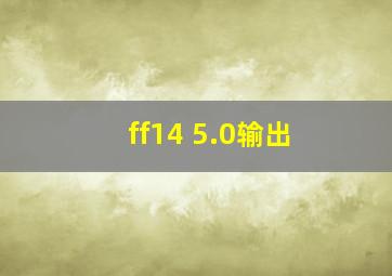 ff14 5.0输出